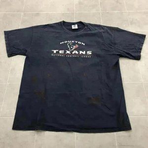 Vintage Logo Athletic Black Houston Texans Crew Neck Knit T-Shirt Adult